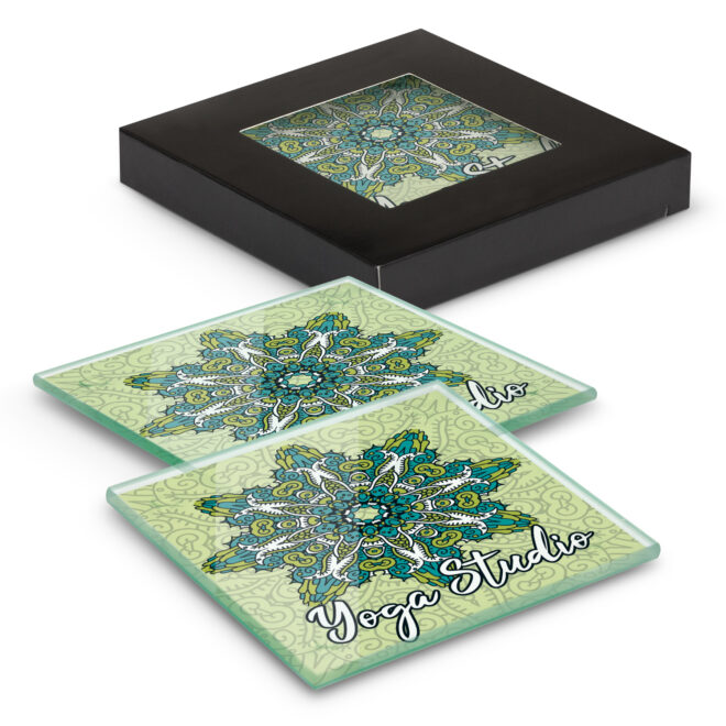 Venice Glass Coaster Set of 2 Square – Full Colour