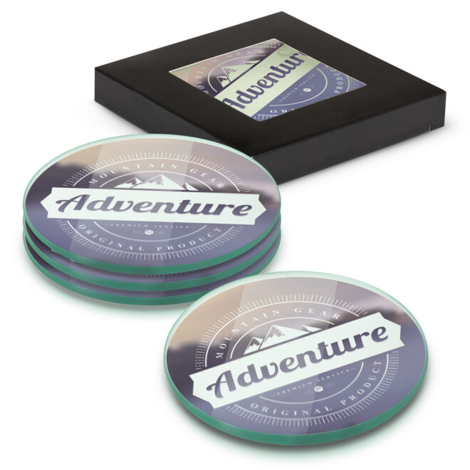 Venice Glass Coaster Set of 4 Round – Full Colour