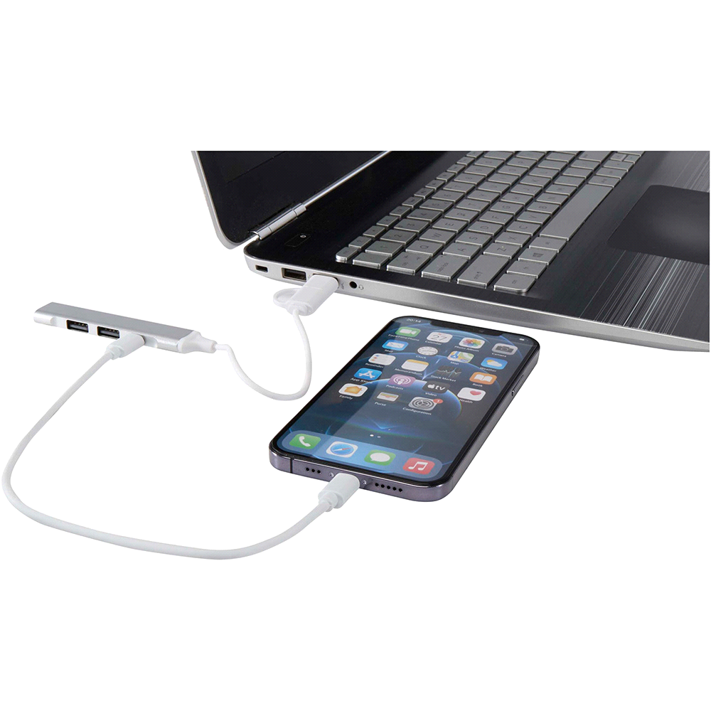 Alkaid 4-Port Recycled Aluminium USB-A & Type-C Hub w/ Dual Input