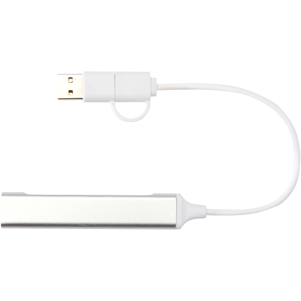 Alkaid 4-Port Recycled Aluminium USB-A & Type-C Hub w/ Dual Input