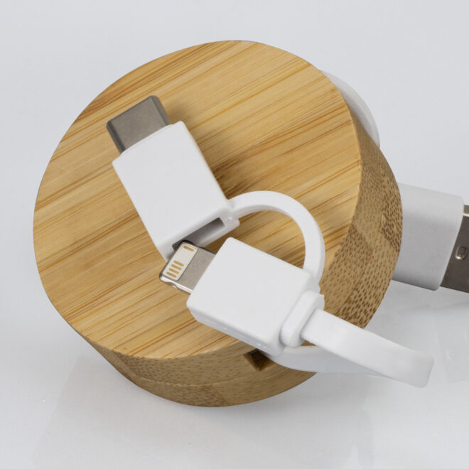 Bamboo Retractable Charging Cable