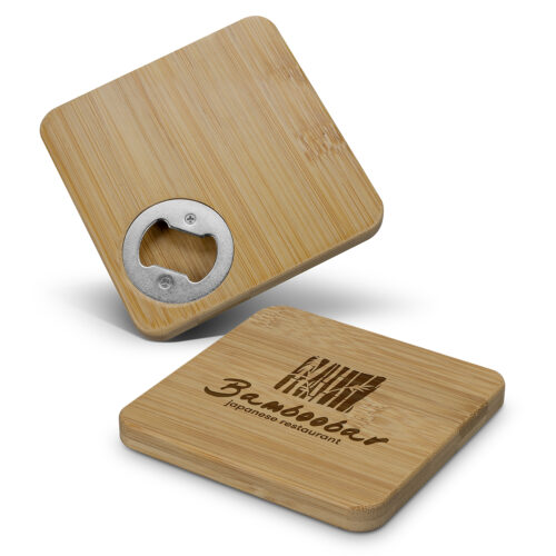 Bamboo Bottle Opener Coaster – Square