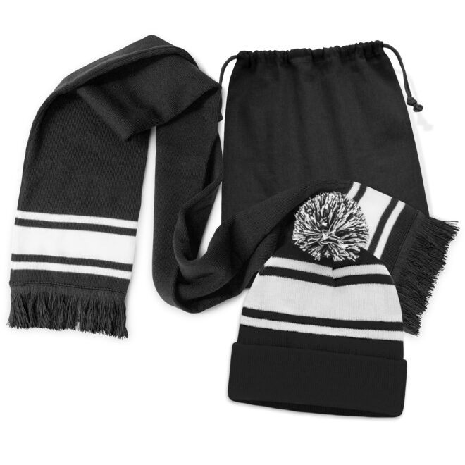 Commodore Scarf and Beanie with Pom Pom Set