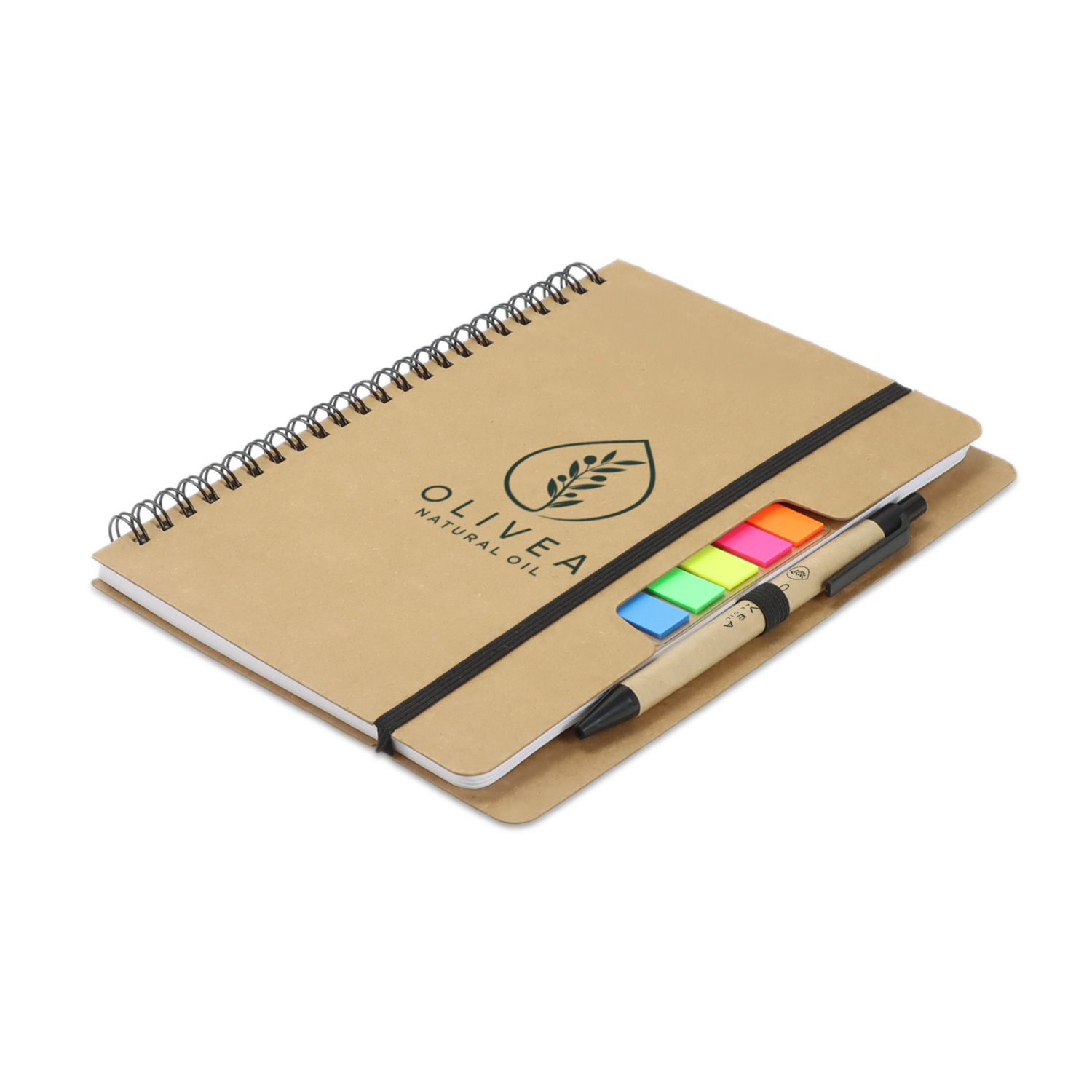 Kraft Notebook with Notes and Flags