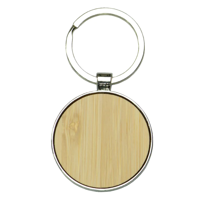 Circular Recycled Zinc Alloy Keyring w/ Bamboo
