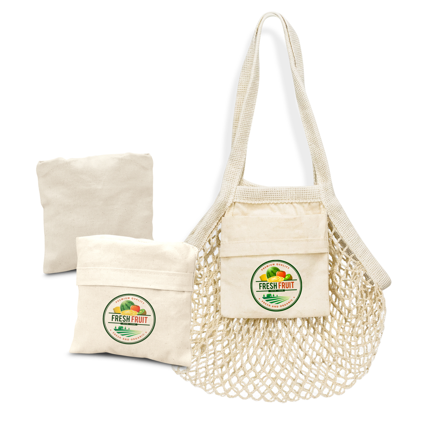 Cotton Mesh Foldaway Tote Bag – Small