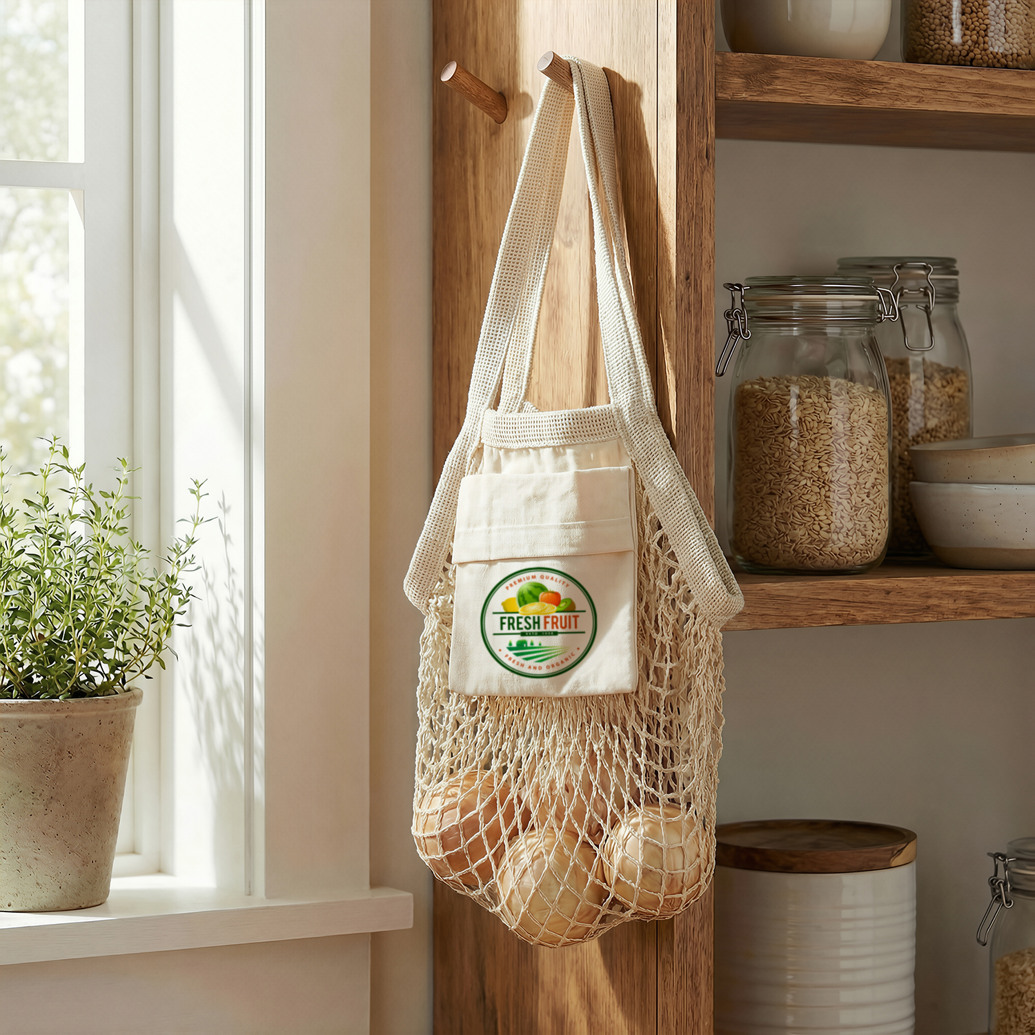 Cotton Mesh Foldaway Tote Bag – Small