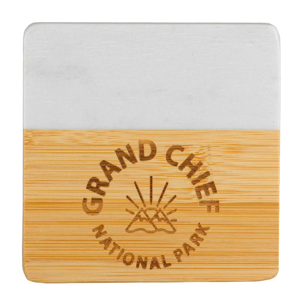 Marble & Bamboo Coaster