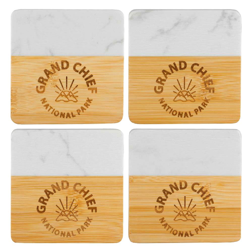 Marble & Bamboo Coaster