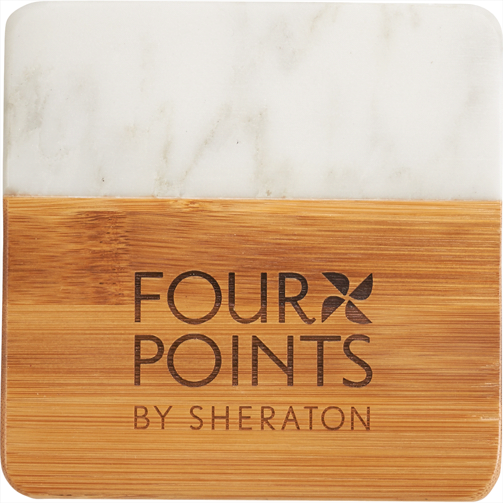 Marble & Bamboo Coaster