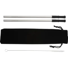 Reusable Stainless Steel Straw Set w/ Brush