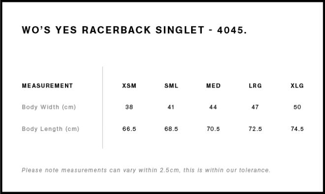 Wo’s Yes Racerback Singlet