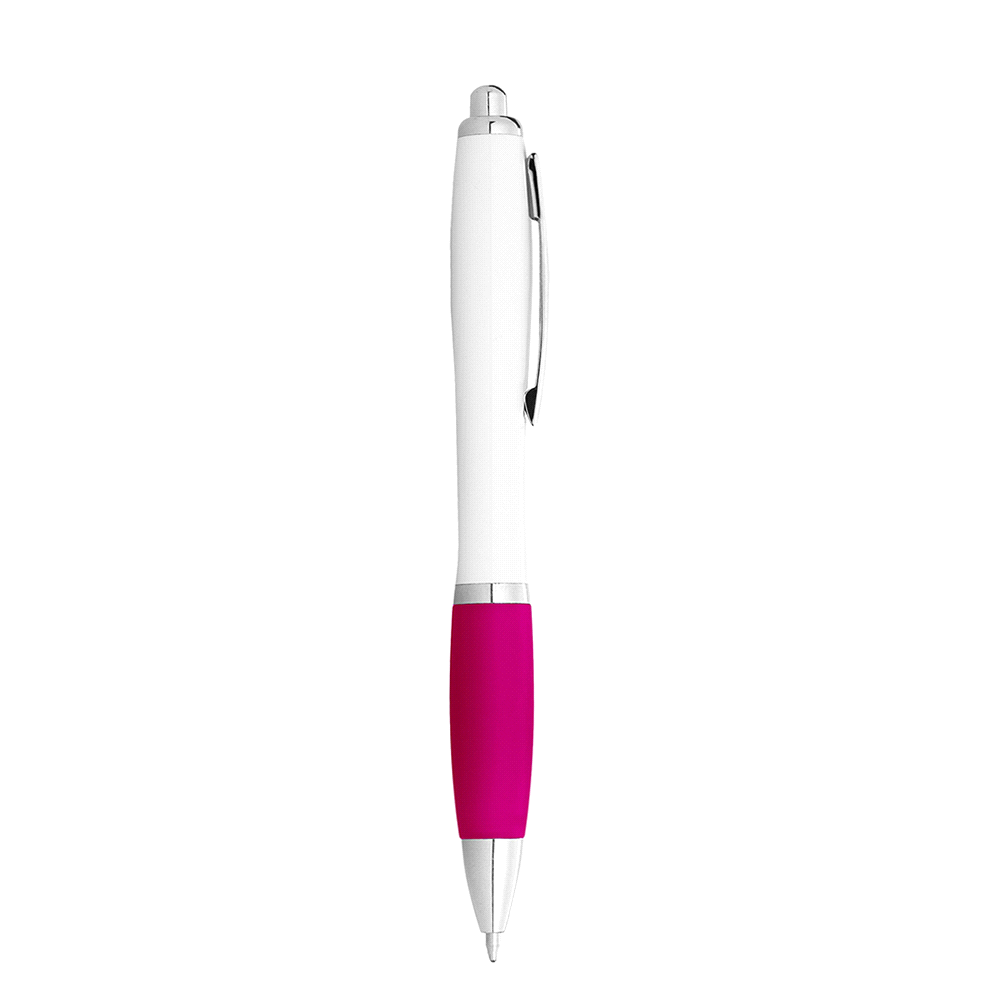 Nash Ballpoint Pen w/ White Barrel & Coloured Grip