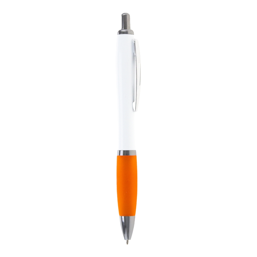 Nash Ballpoint Pen w/ White Barrel & Coloured Grip
