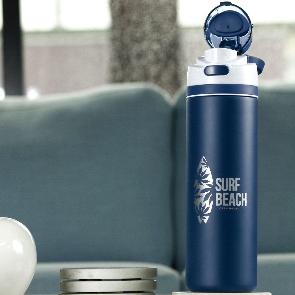 Elvin 900ml Recycled Stainless Flip Straw Bottle