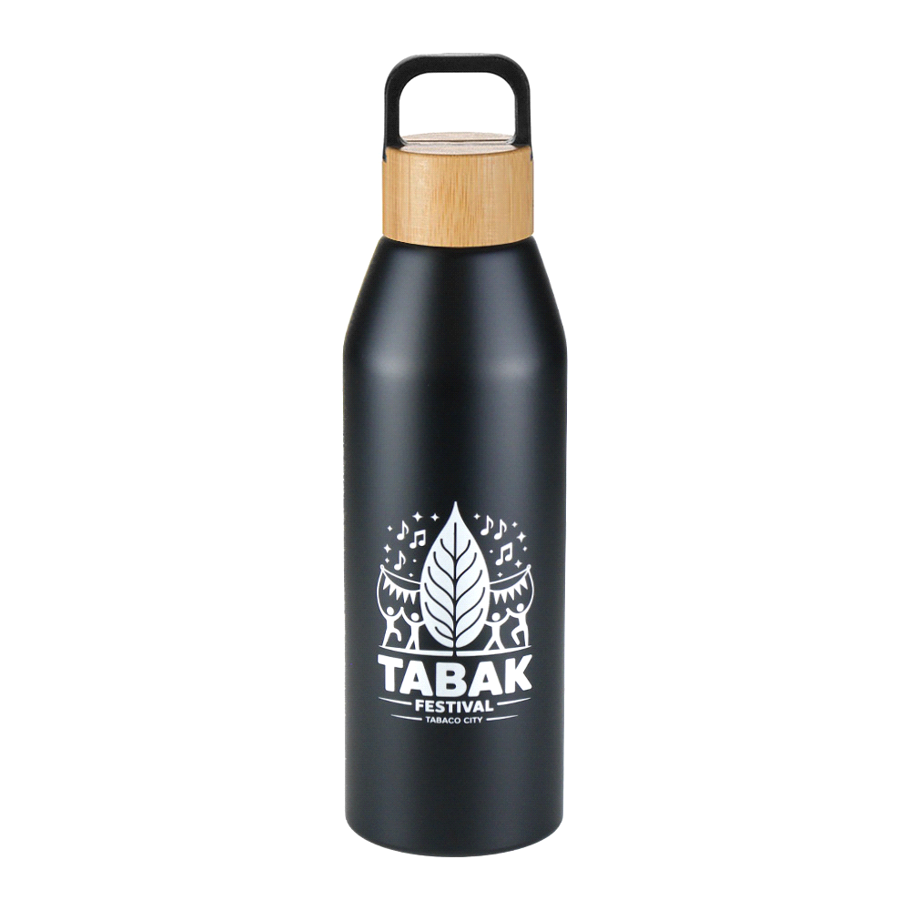 Aspen Recycled Bottle with Bamboo Lid – 1L