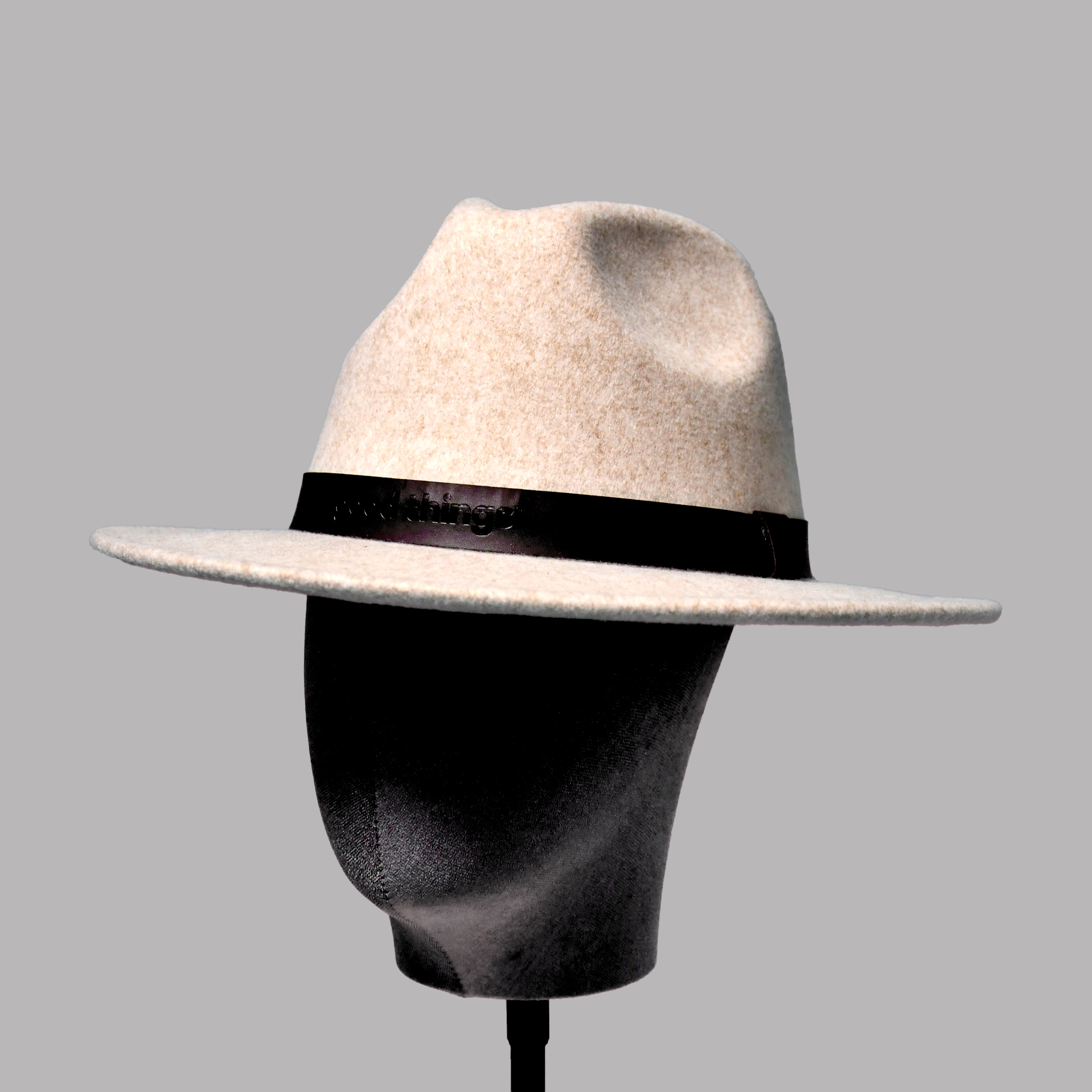 4459_Ned-Hat_Cream-1.jpeg Polyester Fedora Hat with PU debossed trim – Grey or Oatmeal