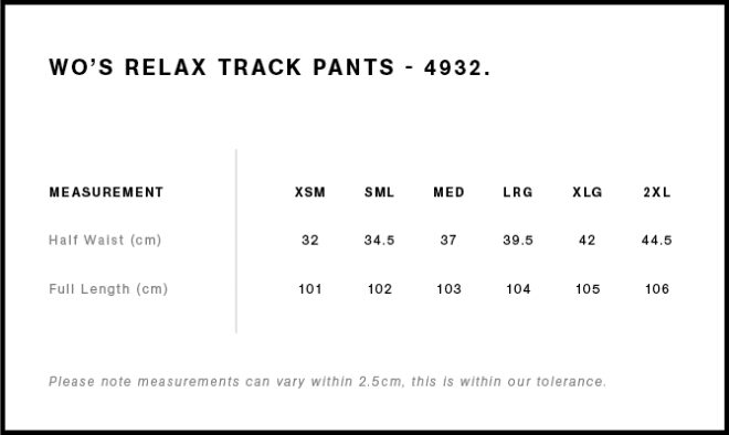 Wo’s Relax Track Pants