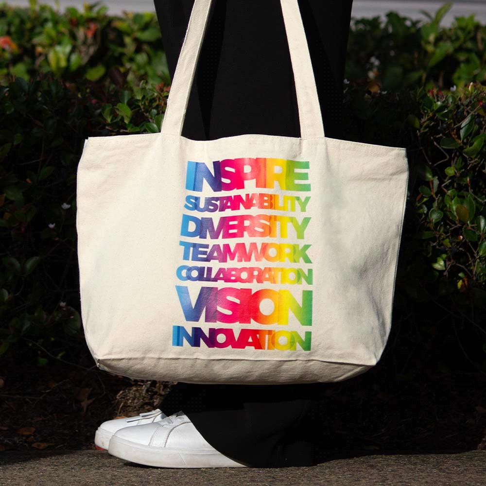 Zippered Cotton Canvas Shopper Tote