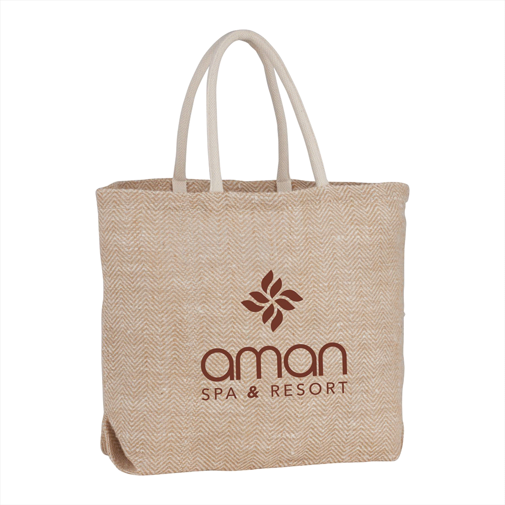 Herringbone Jute Tote