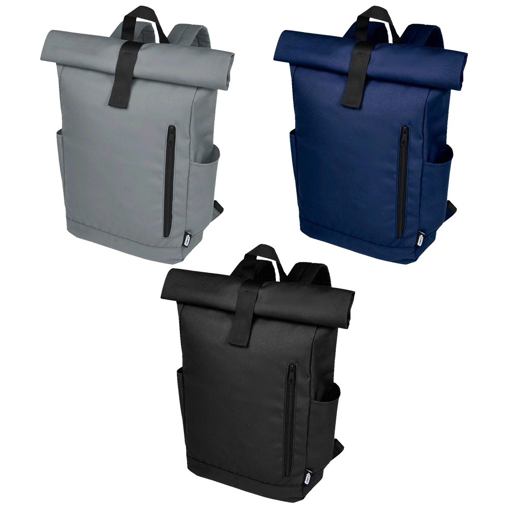 Byron 15.6″ GRS RPET Roll-Top Backpack 18L