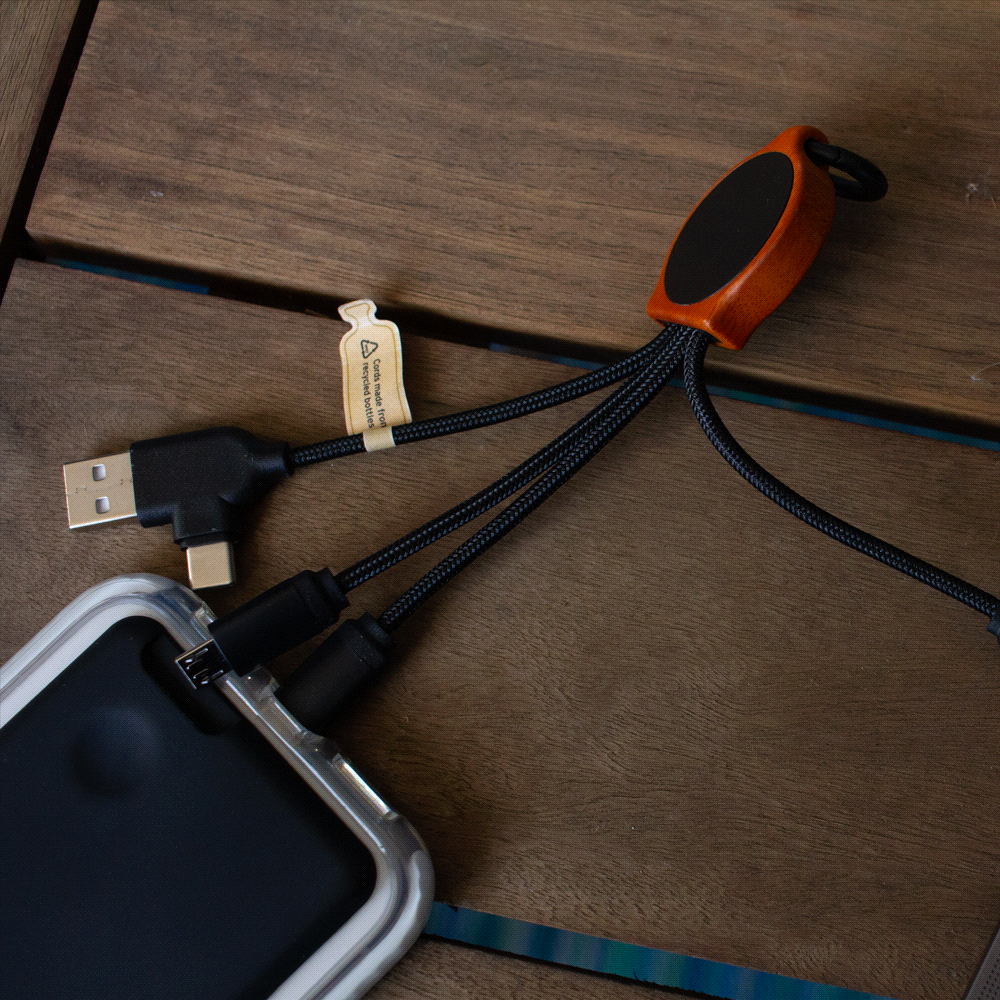 Bamboo Charging w/ RPET Cables