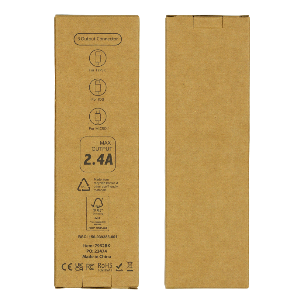 16.5cm Recycled 6-In-1 Charging Cable