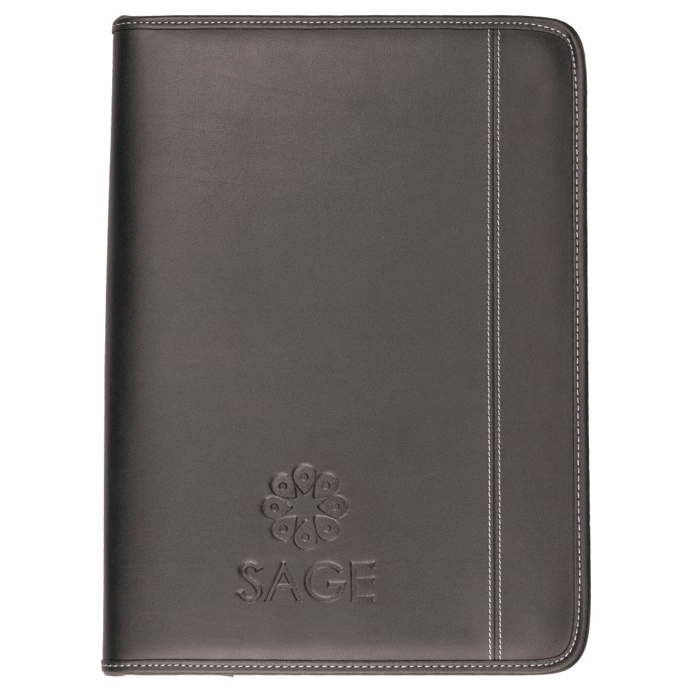 Two Tone A4 Imitation Leather Zip Compendium