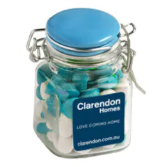 Glass Clip Lock Jar with Chewy Fruits 80g