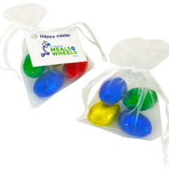 Organza Bag with Mini Solid Easter Eggs x4