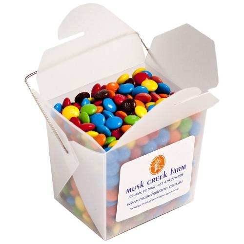 Frosted PP Noodle Box Filled with M&Ms 100G