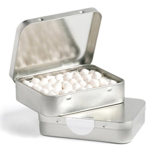 Rectangle Hinge Tin Fillled with Mints or Musks 65G
