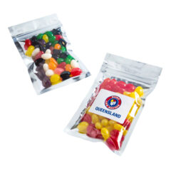 Silver Zip Lock Bag with Mini Jelly Beans 50g