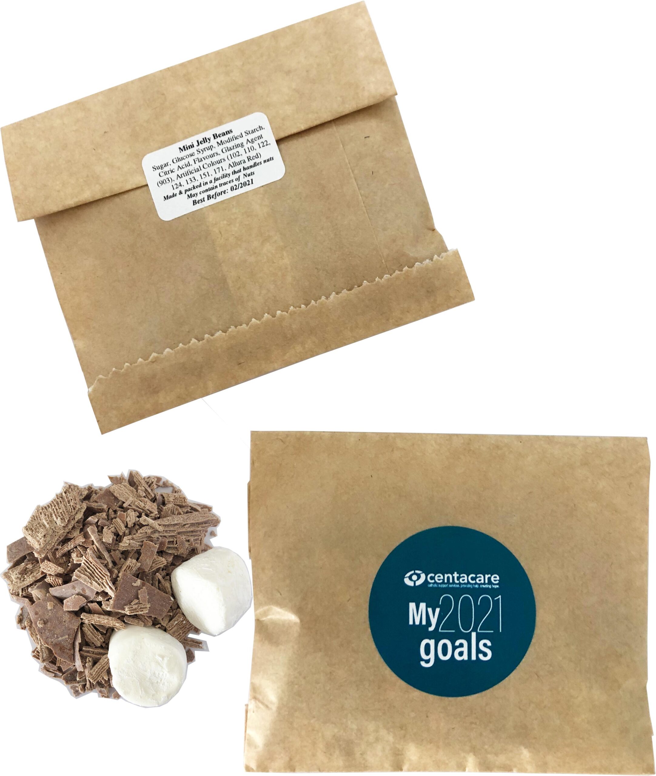 Kraft Paper Bag with Lindt Hot Chocolate Flakes & Marshmallows