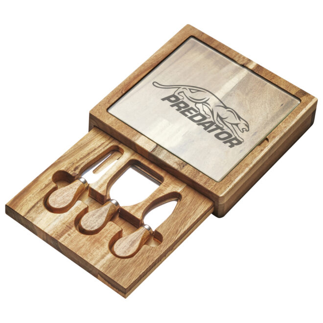 Braemar Glass Cheese Board & Knife Set