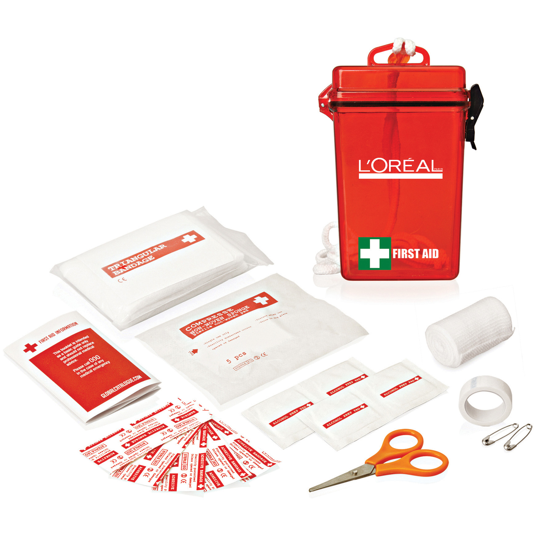 First Aid Kit Waterproof 21pc – Red