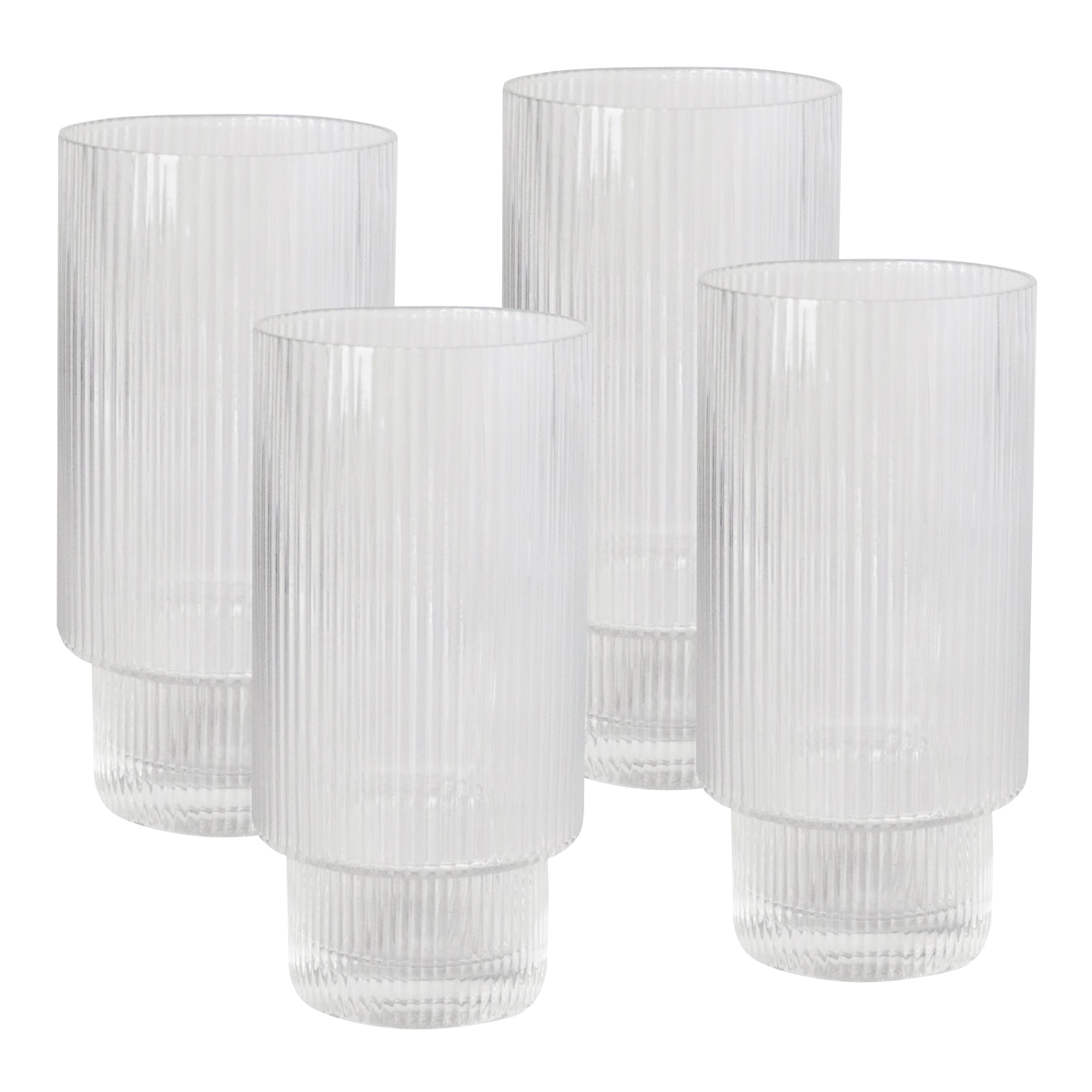 Ribbed Highball Glasses