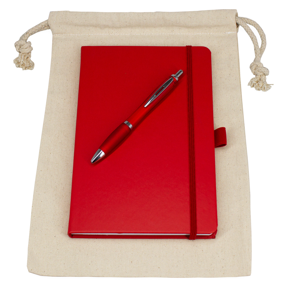 Gift Set – Drawstring Bag + JournalBook + Pen