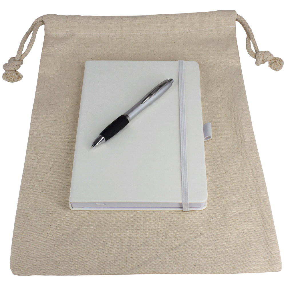 Gift Set – Drawstring Bag + JournalBook + Pen