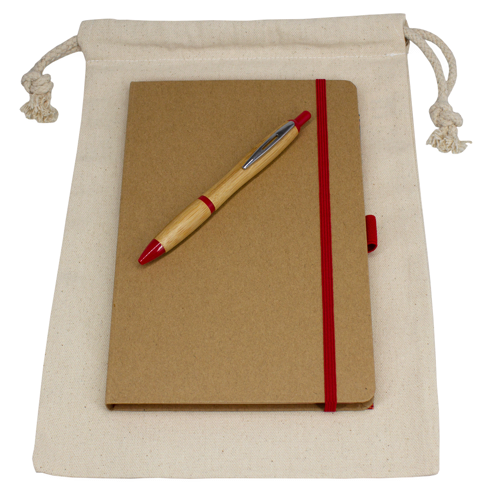 Gift Set – Drawstring Bag + JournalBook + Pen