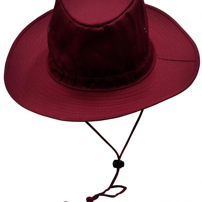 H1026_Maroon_l Slouch Hat With Break-away Clip Strap