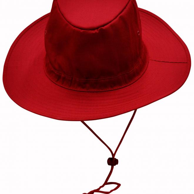 H1026_Red_l Slouch Hat With Break-away Clip Strap