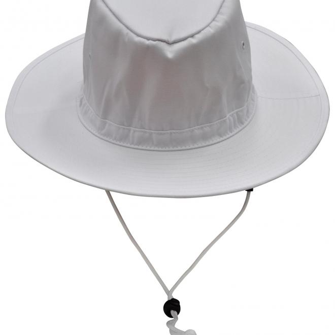 H1026_White_l Slouch Hat With Break-away Clip Strap