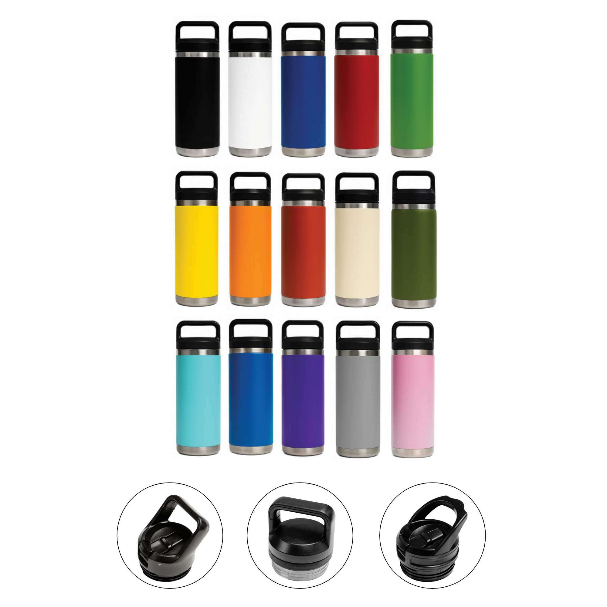 HYDRO – 532ml Vacuum Bottle – 3 Different Lid Options