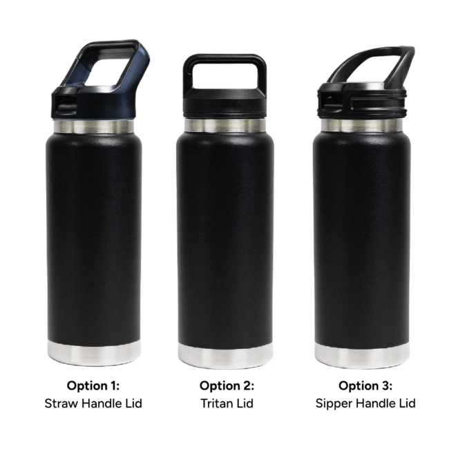 HYDRO – 750ml Vacuum Bottle – 3 Different Lid Options