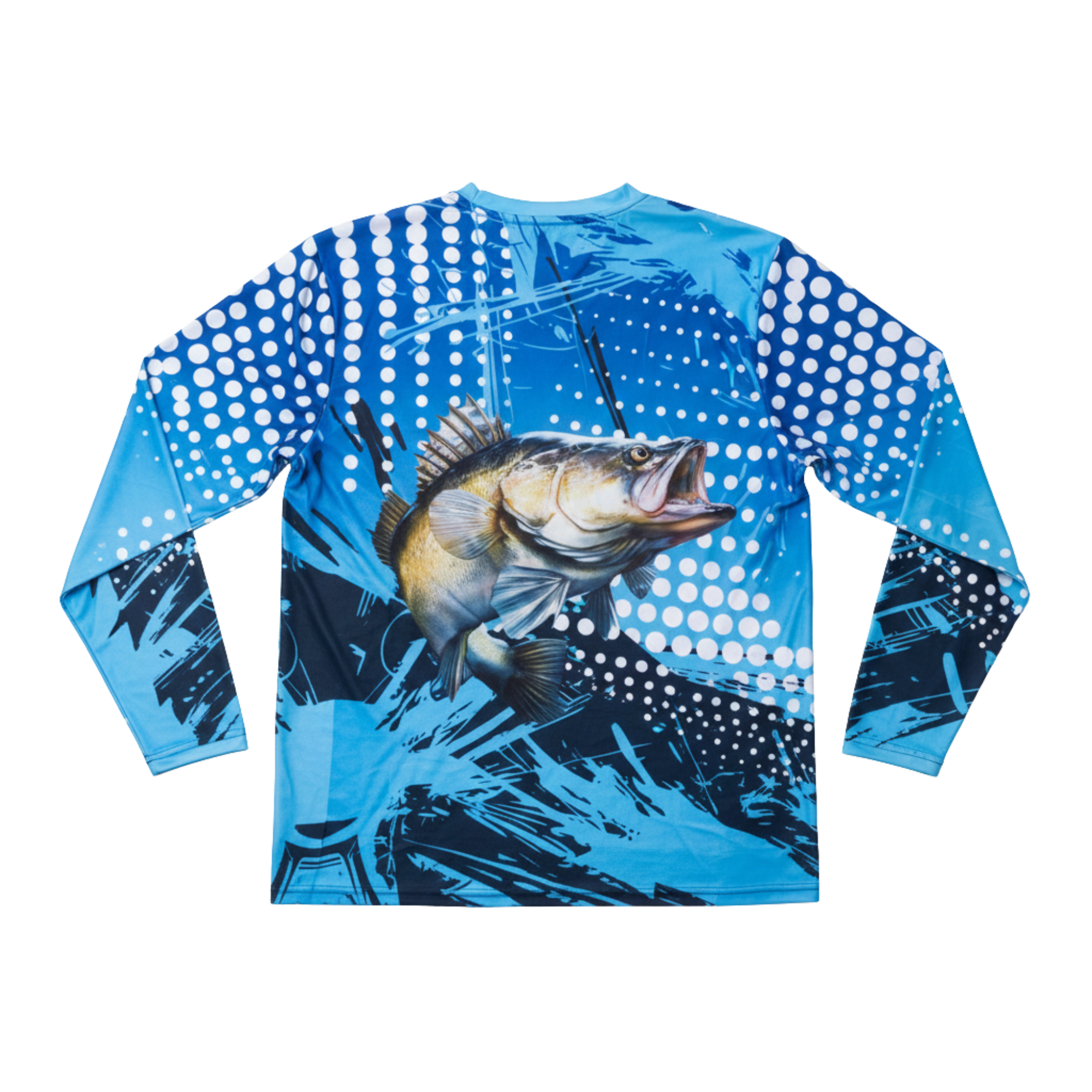 Men’s Long Sleeve Polyester Sublimated Crew Neck Fishing Tee