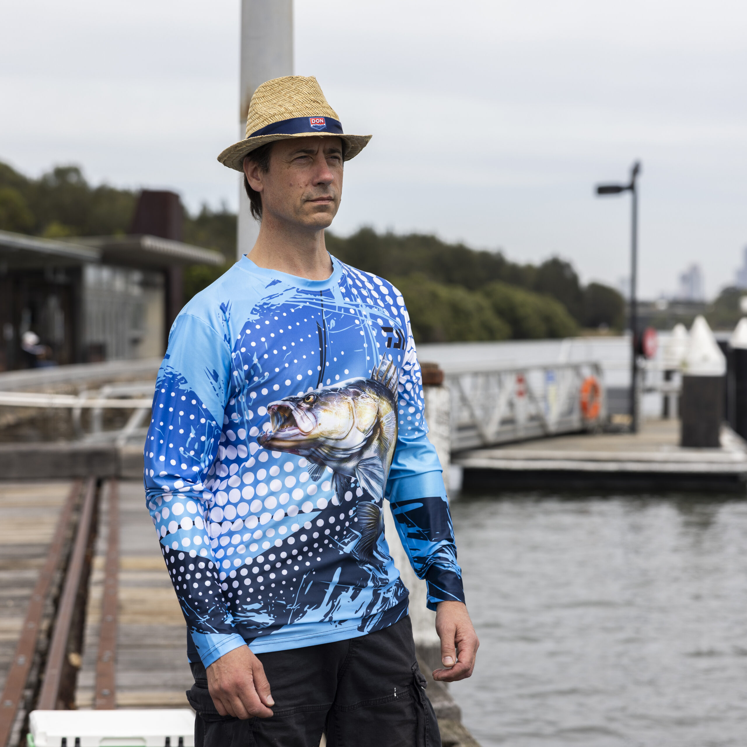 Men’s Long Sleeve Polyester Sublimated Crew Neck Fishing Tee
