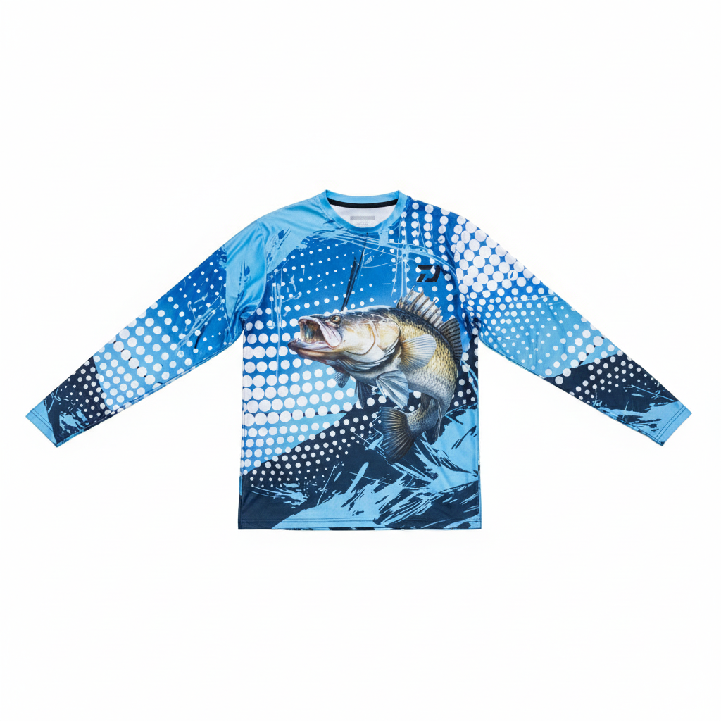 Men’s Long Sleeve Polyester Sublimated Crew Neck Fishing Tee