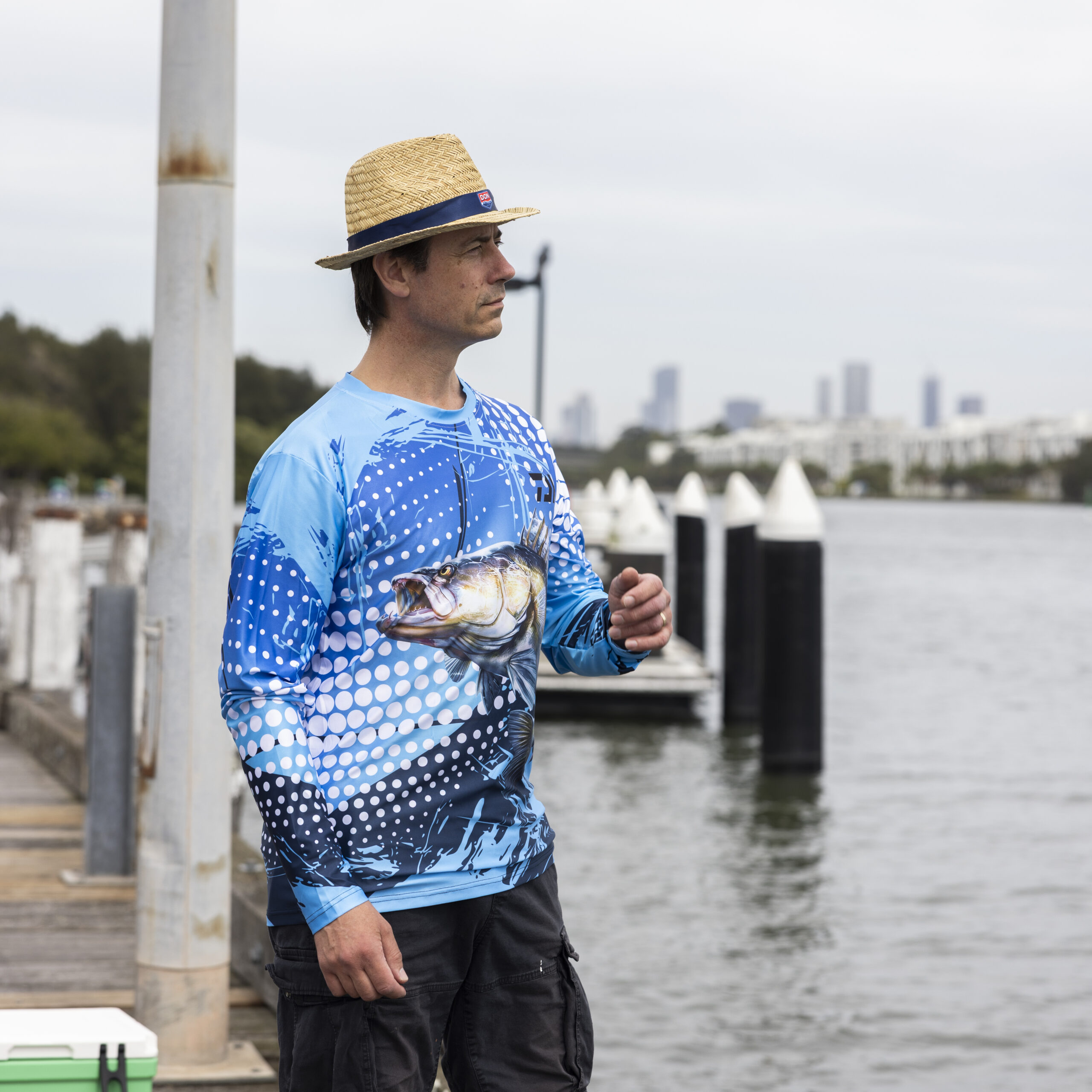 Men’s Long Sleeve Polyester Sublimated Crew Neck Fishing Tee