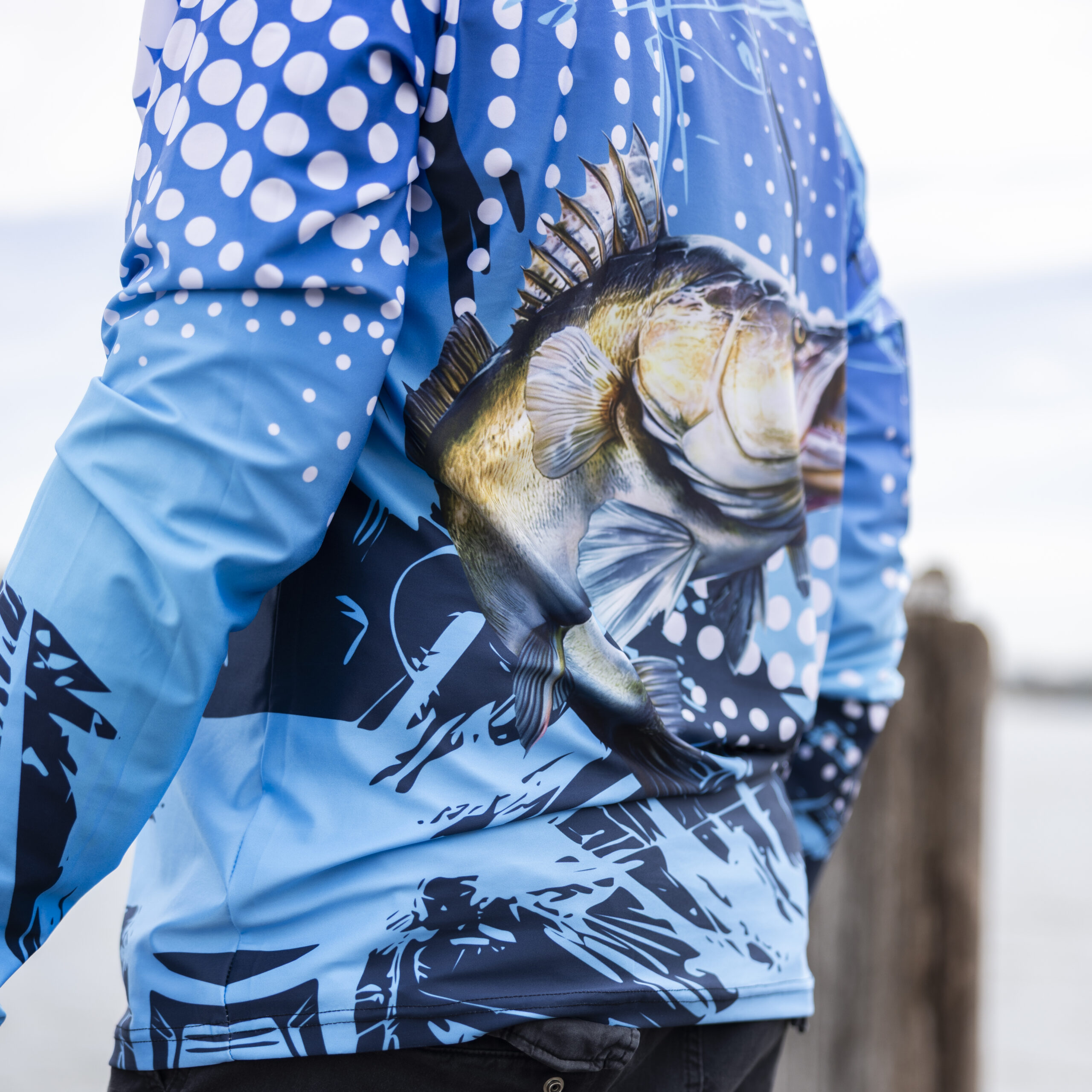 Men’s Long Sleeve Polyester Sublimated Crew Neck Fishing Tee